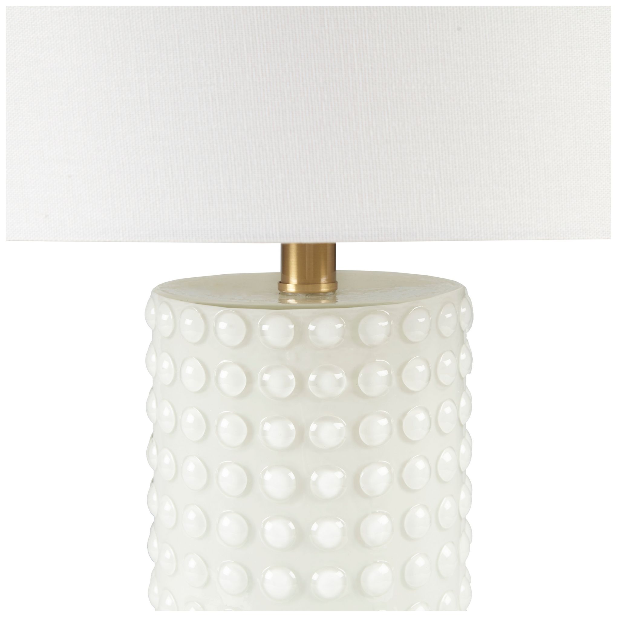 Image 5 INK+IVY White/Gold Grace Ivy Textured Dot Table Lamp more views