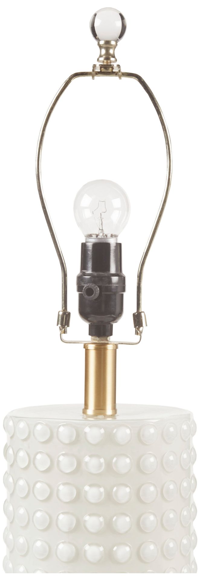 Image 6 INK+IVY White/Gold Grace Ivy Textured Dot Table Lamp more views