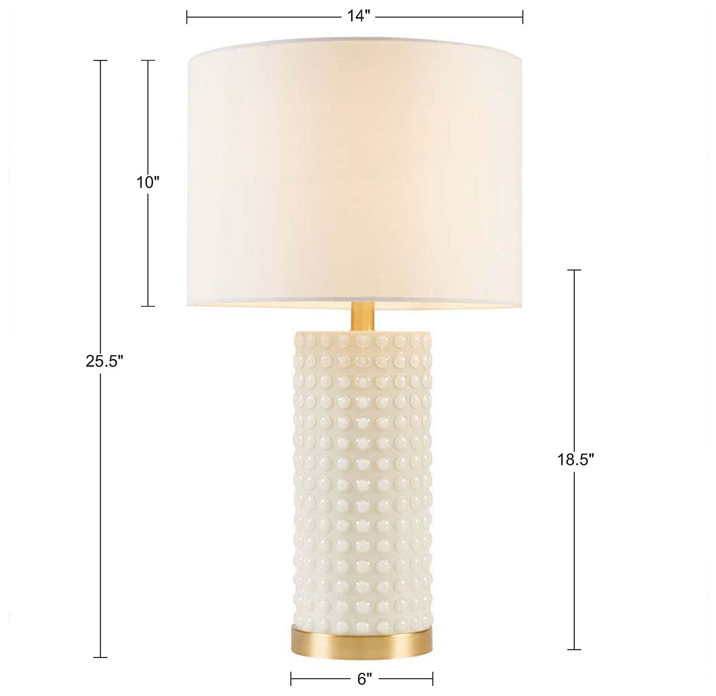 INK+IVY White/Gold Grace Ivy Textured Dot Table Lamp
