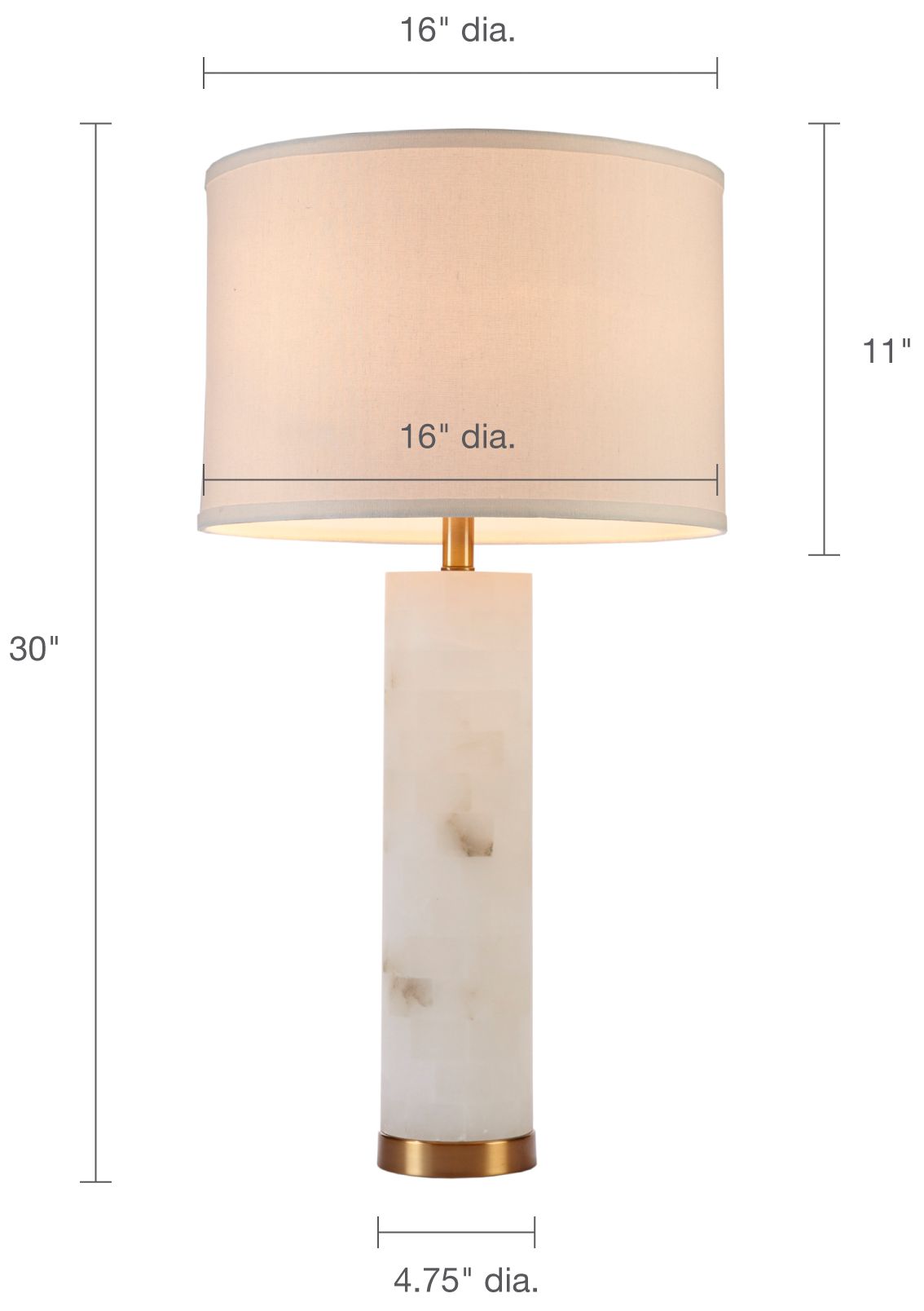 INK+IVY White/Gold Prague Alabaster Table Lamp