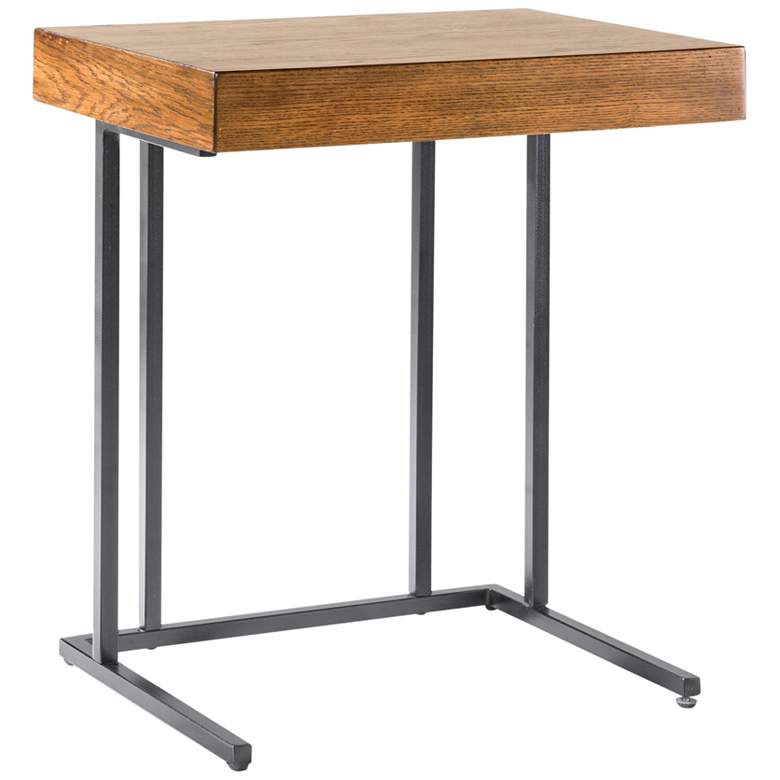 Image 1 INK + IVY Wynn 16" Wide Pecan Wood One-Drawer Pull Up Accent Table