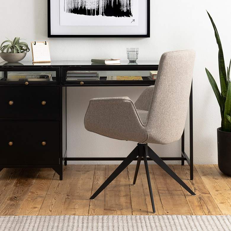 Image 2 Inman Orly Natural and Iron Swivel Desk Chair