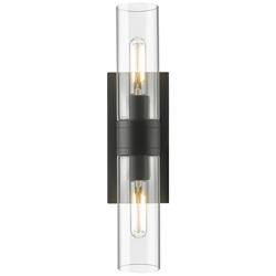 Innovation Lighting Boreas 18" Matte Black Clear Glass Wall Sconce