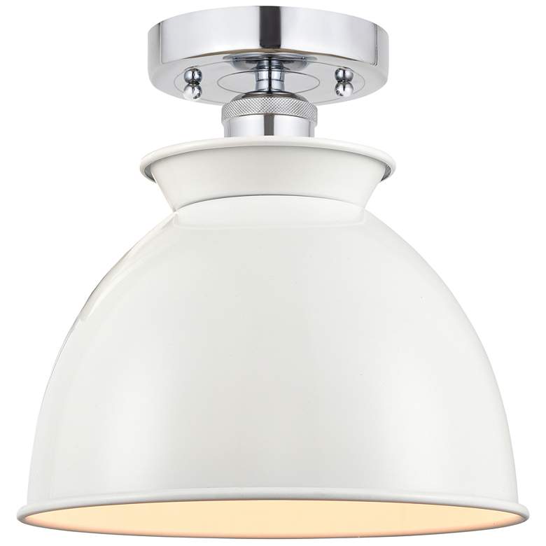 Image 1 Innovations Adirondack 8 1/2" Chrome and Gloss White Ceiling Light