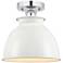 Innovations Adirondack 8 1/2" Chrome and Gloss White Ceiling Light