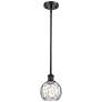 Innovations Athens 6" Wide Bronze and Water Glass LED Mini Pendant
