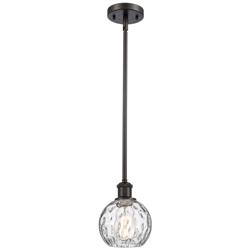 Innovations Athens 6" Wide Bronze and Water Glass LED Mini Pendant