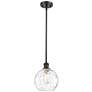 Innovations Athens 8" Wide Bronze and Water Glass LED Mini Pendant