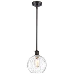 Innovations Athens 8" Wide Bronze and Water Glass LED Mini Pendant