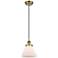 Innovations Ballston Urban Cone 8" Brass Matte White Mini Pendant