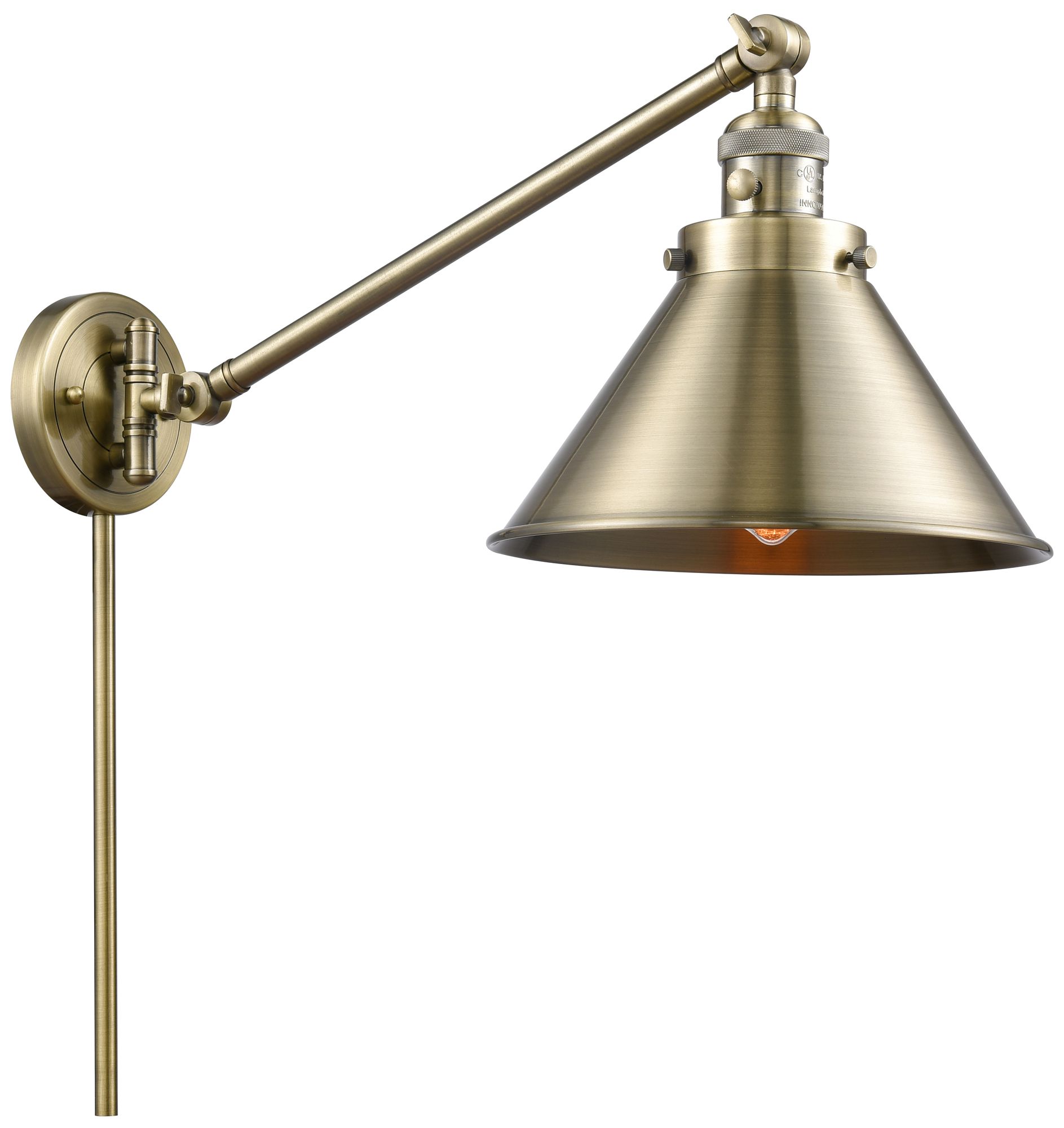 Innovations Briarcliff 10" Brass Swing Arm LED Plug-In Lamp Made to Order