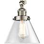 3_Innovations Large Cone 8" Brushed Nickel Adjustable Ceiling Light more views
