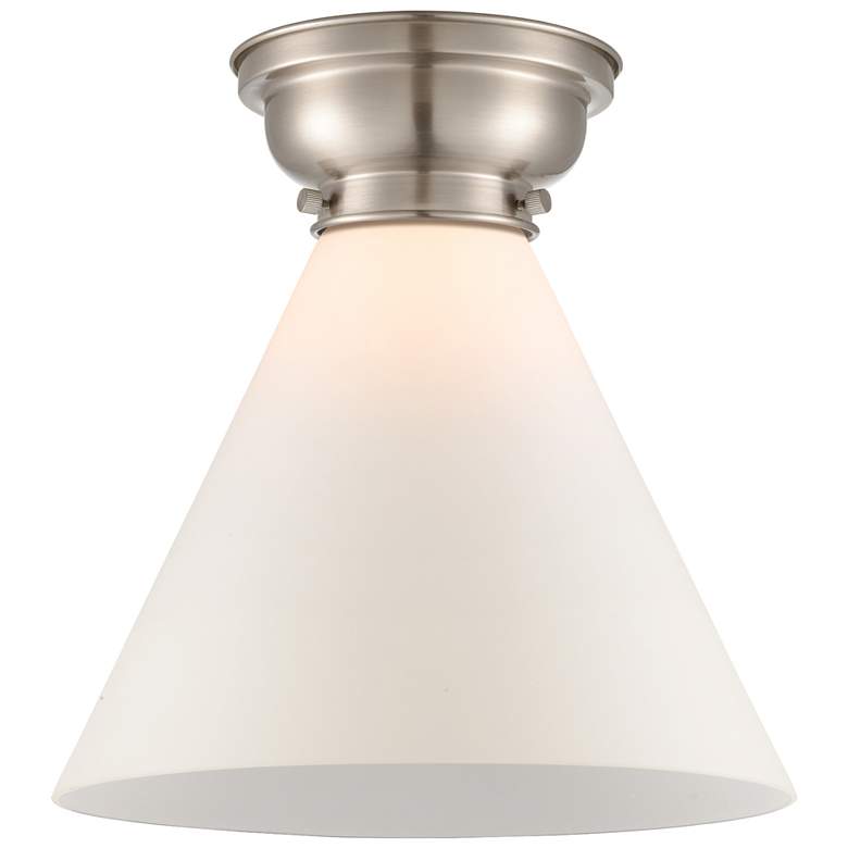 Image 1 Innovations Lighting Aditi 12" Wide Nickel Matte White Ceiling Light