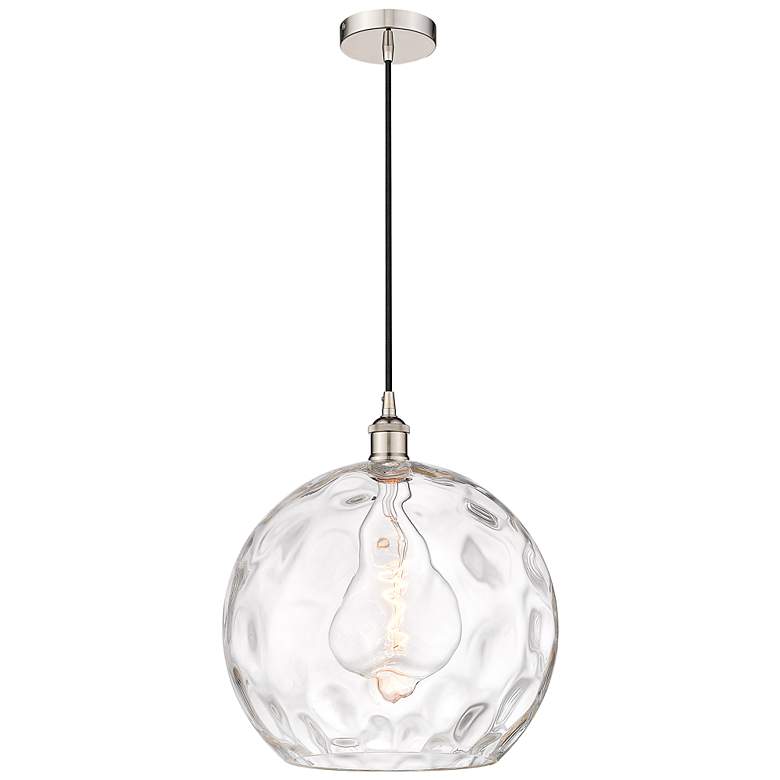 Image 1 Innovations Lighting Athens 13" Nickel and Water Glass Pendant Light