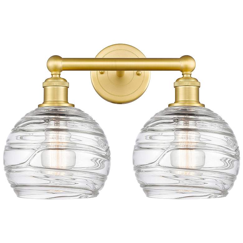 Image 1 Innovations Lighting Athens 17" Swirl Glass 2-Bulb Gold Bath Light