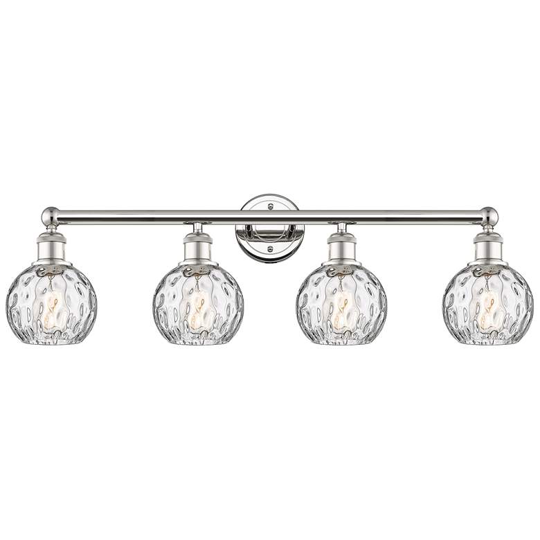 Image 1 Innovations Lighting Athens 33" Nickel Water Glass 4-Light Bath Light