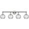 Innovations Lighting Athens 33" Nickel Water Glass 4-Light Bath Light