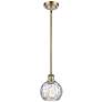 Innovations Lighting Athens 6" Brass and Water Glass LED Mini Pendant