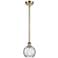 Innovations Lighting Athens 6" Brass and Water Glass LED Mini Pendant