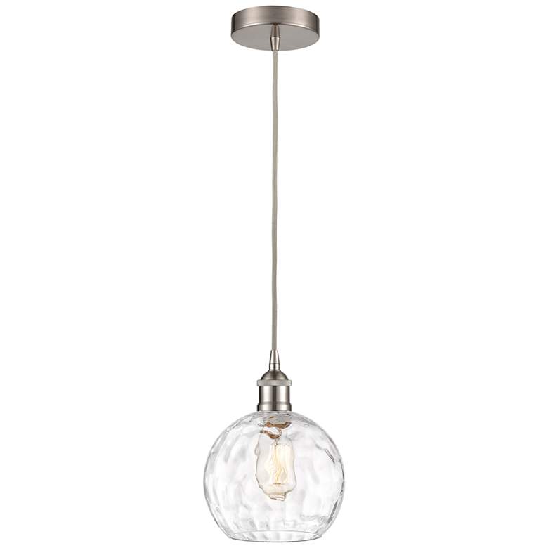 Image 1 Innovations Lighting Athens 8" Nickel and Water Glass Globe Pendant