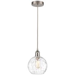 Innovations Lighting Athens 8" Nickel and Water Glass Globe Pendant