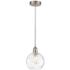 Innovations Lighting Athens 8" Nickel and Water Glass Globe Pendant