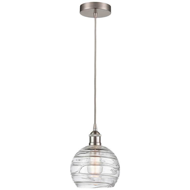 Image 1 Innovations Lighting Athens 8" Satin Nickel Deco Swirl Mini Pendant