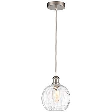 Innovations Lighting Athens 8" Nickel and Water Glass Globe Pendant