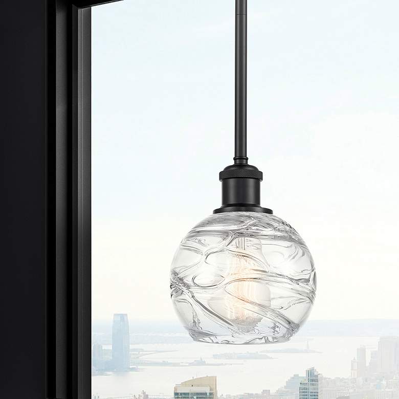 Image 2 Innovations Lighting Athens Deco Swirl 6" Matte Black LED Mini Pendant more views