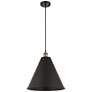Innovations Lighting Ballston 16" Black Brass Modern Cone Pendant