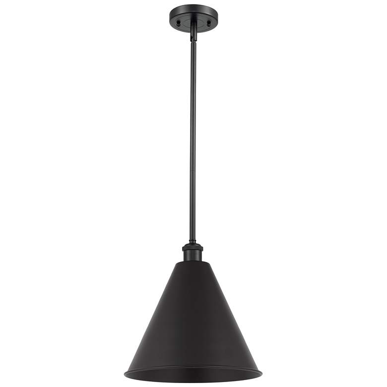Image 1 Innovations Lighting Ballston 16 inch Matte Black Modern Cone Pendant