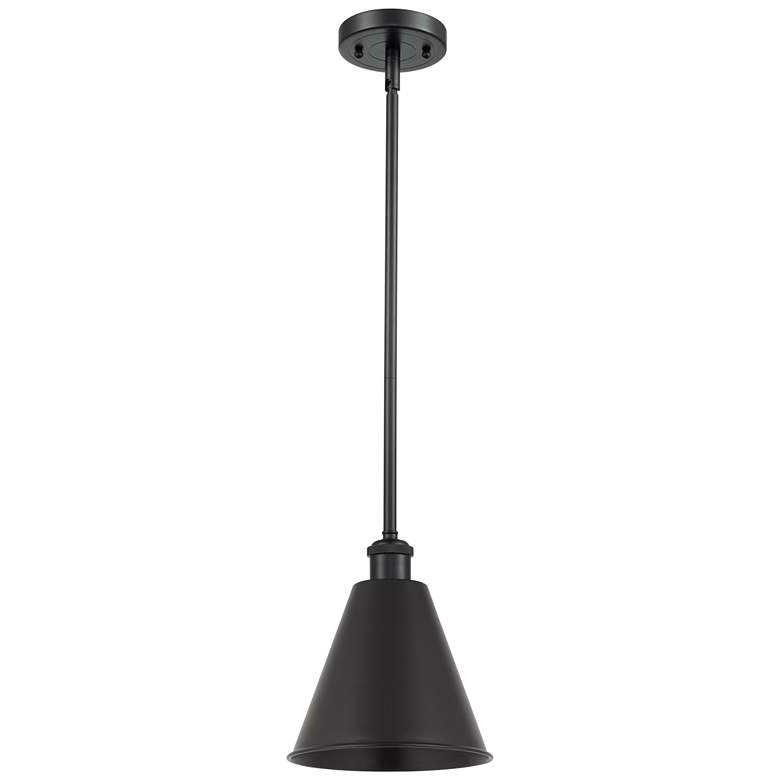 Image 1 Innovations Lighting Ballston 8" Modern Matte Black LED Cone Pendant