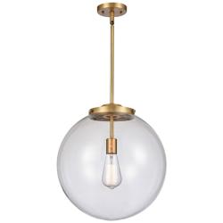Innovations Lighting Beacon 15 3/4" Brushed Brass Clear Glass Pendant