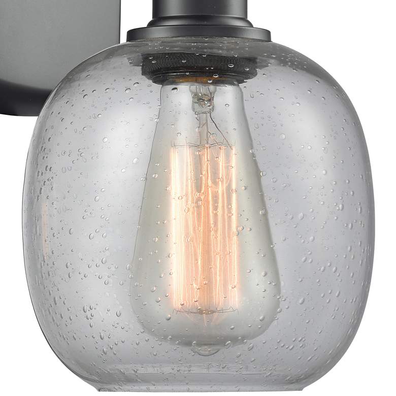 Image 3 Innovations Lighting Belfast 11" Black and Seeded Glass Wall Sconce more views
