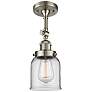 2_Innovations Lighting Bell 5" Satin Nickel Clear Glass Ceiling Light