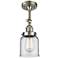 Innovations Lighting Bell 5" Satin Nickel Clear Glass Ceiling Light