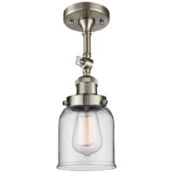 Innovations Lighting Bell 5" Satin Nickel Clear Glass Ceiling Light