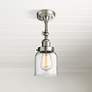 1_Innovations Lighting Bell 5" Satin Nickel Clear Glass Ceiling Light