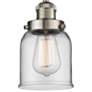 3_Innovations Lighting Bell 5" Satin Nickel Clear Glass Ceiling Light more views