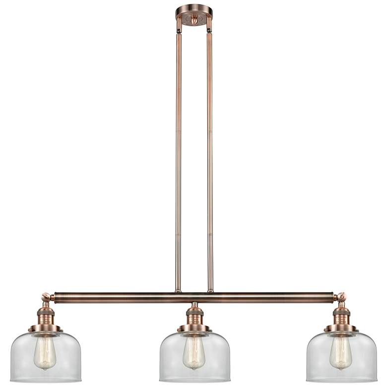 Image 1 Innovations Lighting Bell Island 41" 3-Light Copper Linear Chandelier
