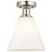 Innovations Lighting Berkshire 8" Nickel Matte White Ceiling Light