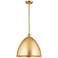Innovations Lighting Bristol 16" Wide Modern Satin Gold Dome Pendant