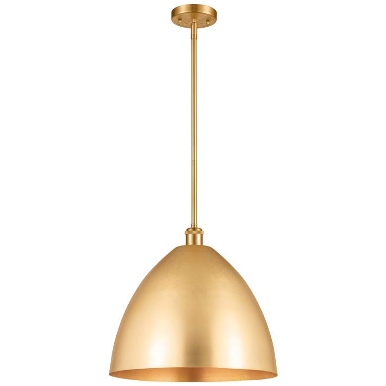 Image 1 Innovations Lighting Bristol 16 inch Wide Modern Satin Gold Dome Pendant