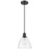 Innovations Lighting Bristol 7 1/2" Black and Clear Glass Mini Pendant