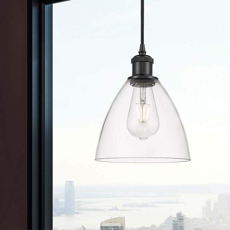 Image 2 Innovations Lighting Bristol 7 1/2" Black and Clear Glass Mini Pendant more views