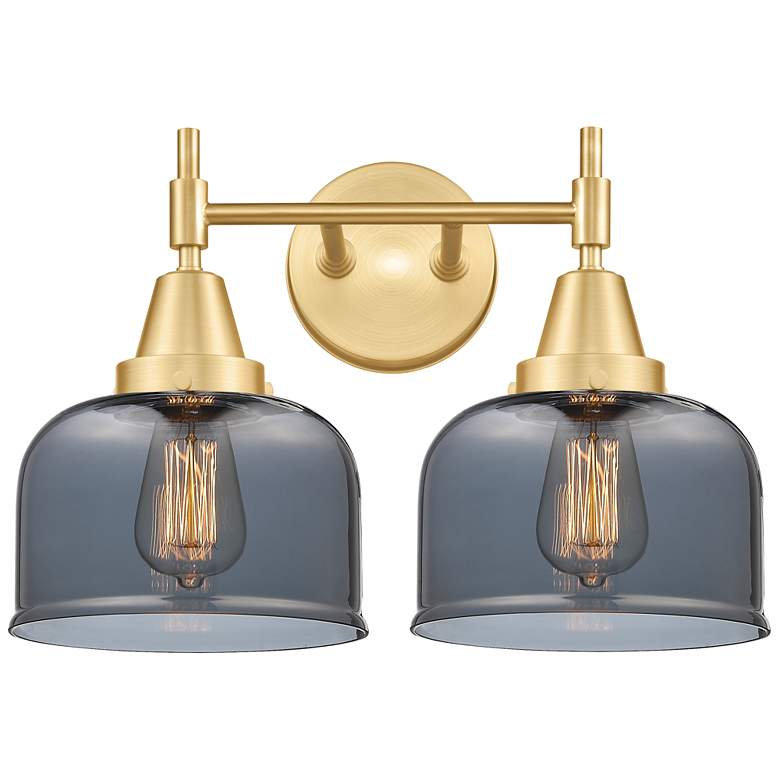 Image 1 Innovations Lighting Caden 11" Gold Smoke Glass 2-Light Wall Sconce