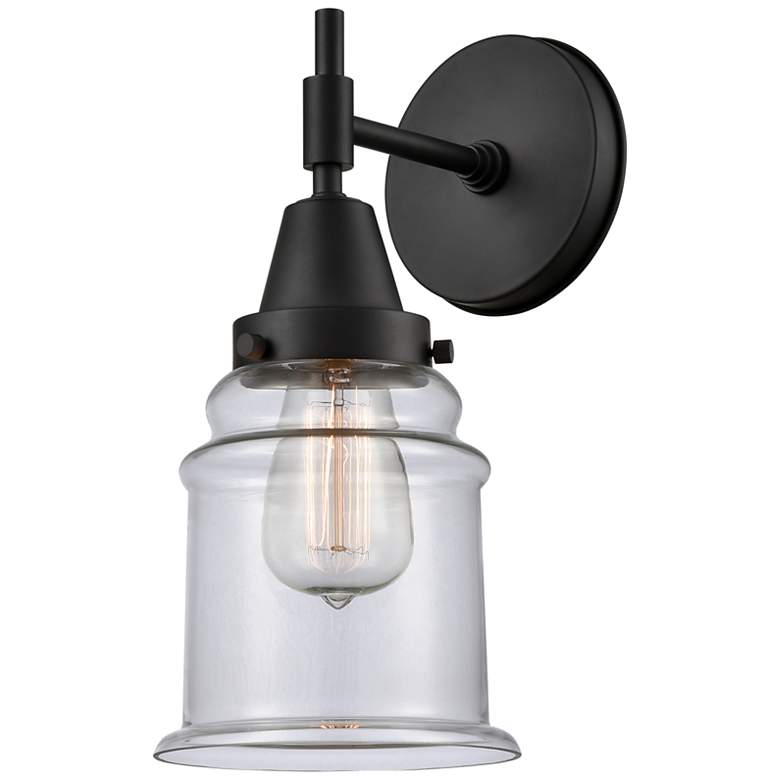 Image 1 Innovations Lighting Caden Canton 12 1/2" Black and Clear Glass Sconce