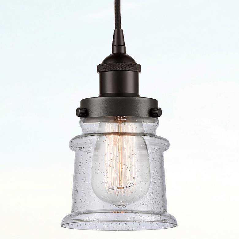 Image 1 Innovations Lighting Canton 5 1/4" Bronze and Seedy Glass Mini Pendant
