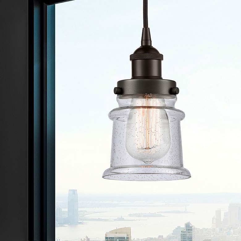 Image 3 Innovations Lighting Canton 5 1/4" Bronze and Seedy Glass Mini Pendant more views