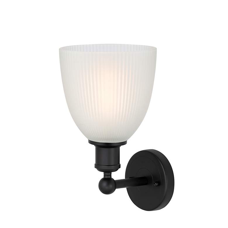 Image 2 Innovations Lighting Castile 11 1/2" Matte Black White Shade Sconce more views